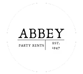 Abbey Party Rents logo with establishment year 1947 in a circular white background.